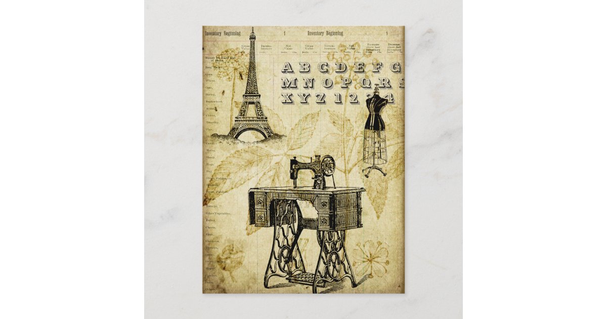 Vintage PARIS Eiffel Tower Dress form Postcard | Zazzle