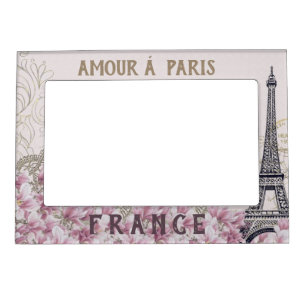 VINTAGE PARIS EIFFEL TOWER, IMAGE OF FRANCE, MAGNETIC FRAME