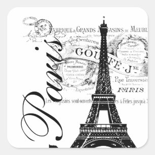 Vintage Paris & Eiffel Tower Label