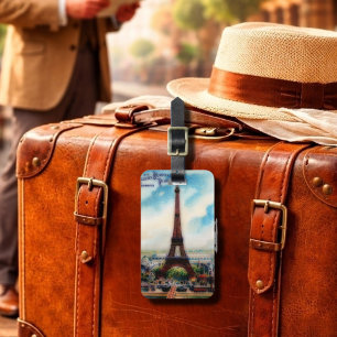 Vintage Paris - Eiffel Tower Luggage Tag