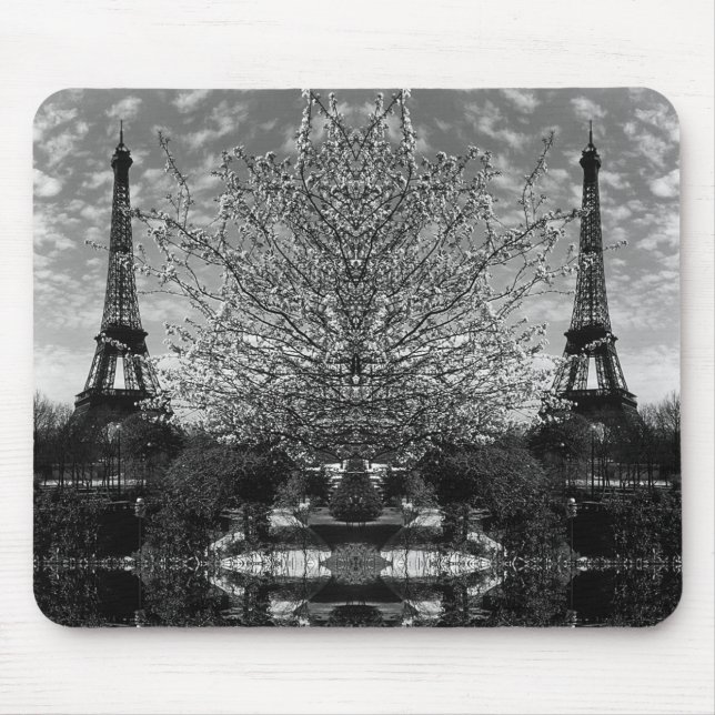 Vintage Paris Eiffel Tower Mouse Pad (Front)