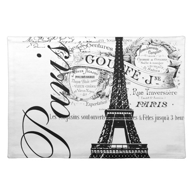 Vintage Paris & Eiffel Tower Placemat (Front)