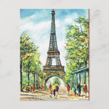 Vintage Paris  Eiffel Tower Postcard by Franceimages at Zazzle