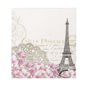 Vintage Paris Eiffel tower print Notepad
