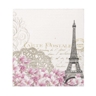 Vintage Paris Eiffel tower print Notepad