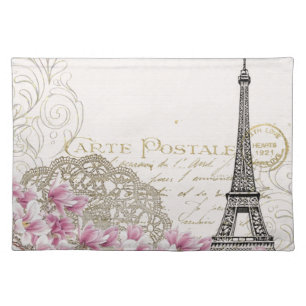 Vintage Paris Eiffel tower print Placemat