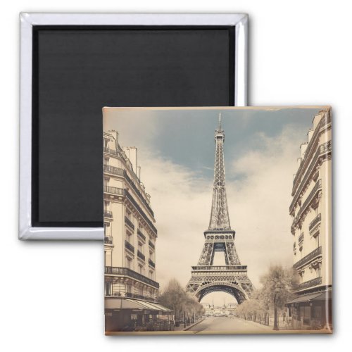 Vintage Paris Eiffel Tower Retro Poster Magnet