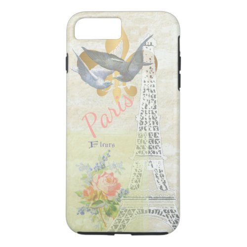 Vintage Paris Eiffel Tower Romantic Collage iPhone 8 Plus7 Plus Case