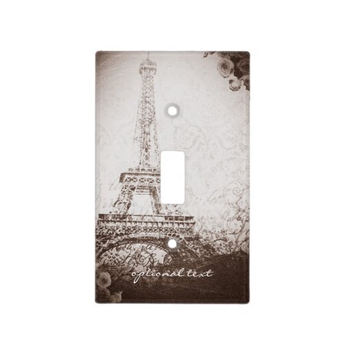 Vintage Paris Eiffel Tower  Roses Chic Elegant Light Switch Cover
