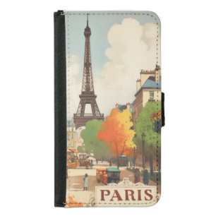 Vintage Paris Eiffel Tower Travel Aesthetic Samsung Galaxy S5 Wallet Case