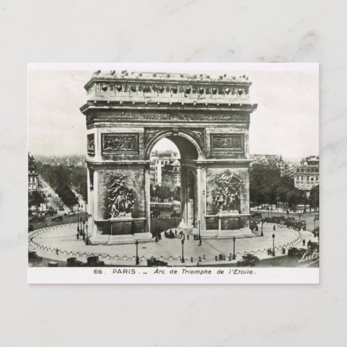 Vintage ParisEtoile Arc de Triumphe Postcard