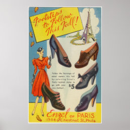 Vintage Paris Fashion Advertisement Poster