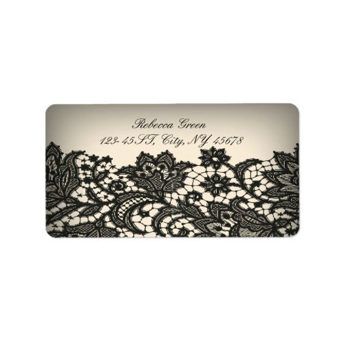 Vintage Paris fashion floral pattern black lace Label