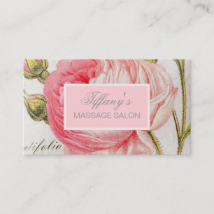 vintage Paris fashion salon Girly Pink floral Business Card