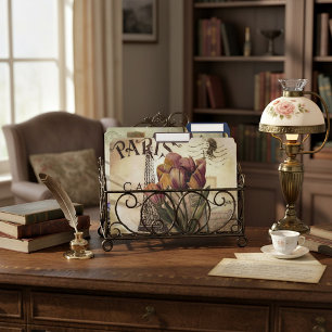 Vintage Paris File Folder