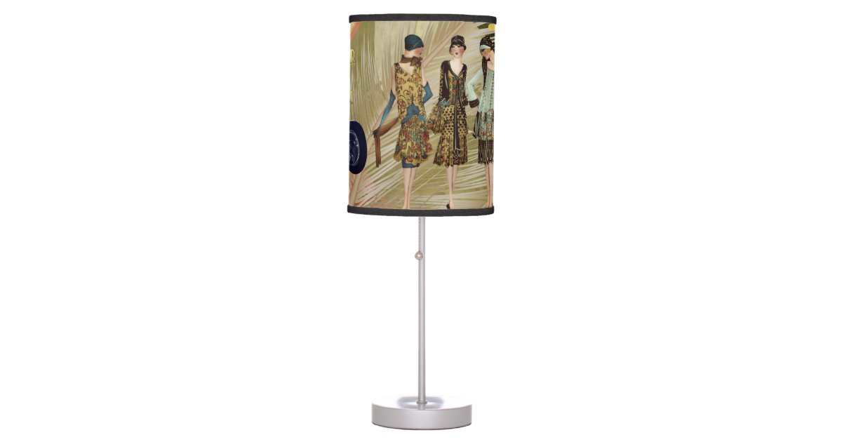 Vintage Paris Flappers Scene Table Lamp | Zazzle