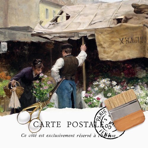 Vintage Paris Flower Market Tissue Paper
