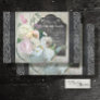Vintage Paris Flower Watering Can Script Decoupage Tissue Paper