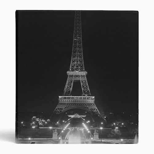Vintage Paris Fontains Tower Eiffel night Dart Boa 3 Ring Binder