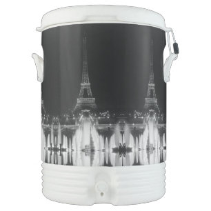Vintage Paris Fontains Tower Eiffel night Dart Boa Beverage Cooler