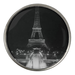 Vintage Paris Fontains Tower Eiffel night Dart Boa Golf Ball Marker