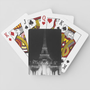 Vintage Paris Fontains Tower Eiffel night Dart Boa Playing Cards