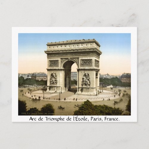 Vintage Paris France Arc de Triomphe Postcard
