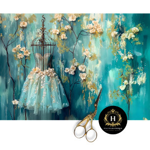 Vintage Paris France Ballerina Fashion Decoupage Tissue Paper