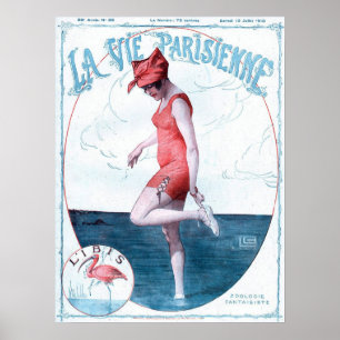 Vintage Paris France Bathing Suit Fashion & Beach Poster