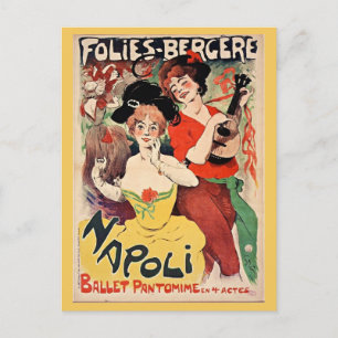 Vintage Paris France Folies Bergère French Travel Postcard