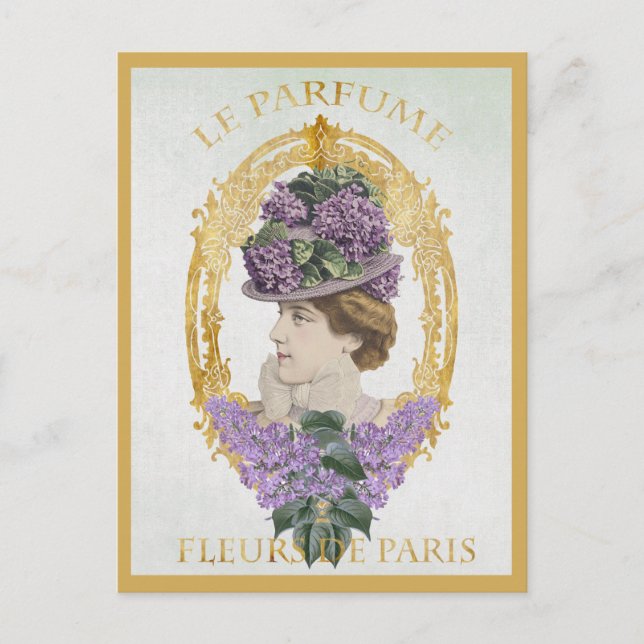 Vintage Paris France French Perfume Advertisement Postcard (Front)