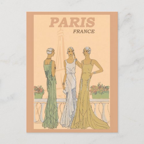 Vintage Paris France French Women Fashion Postcard