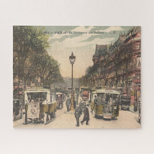 Vintage Paris France Le Boulevard des Italiens   Jigsaw Puzzle