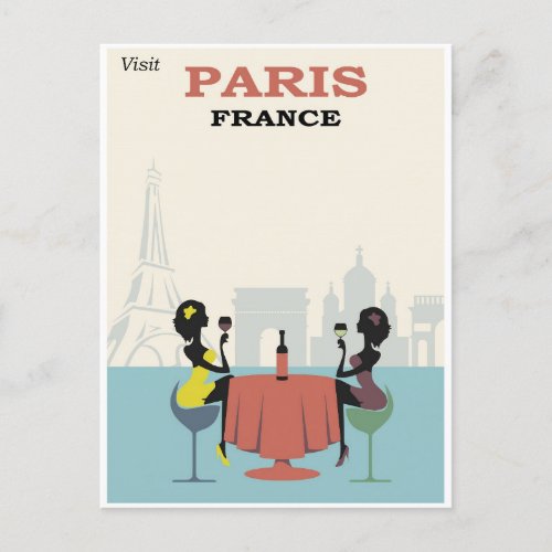 Vintage Paris France Travel Landmarks Postcard