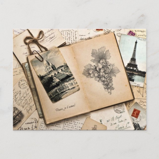 Vintage Paris France Travel Memories Postcard (Front)