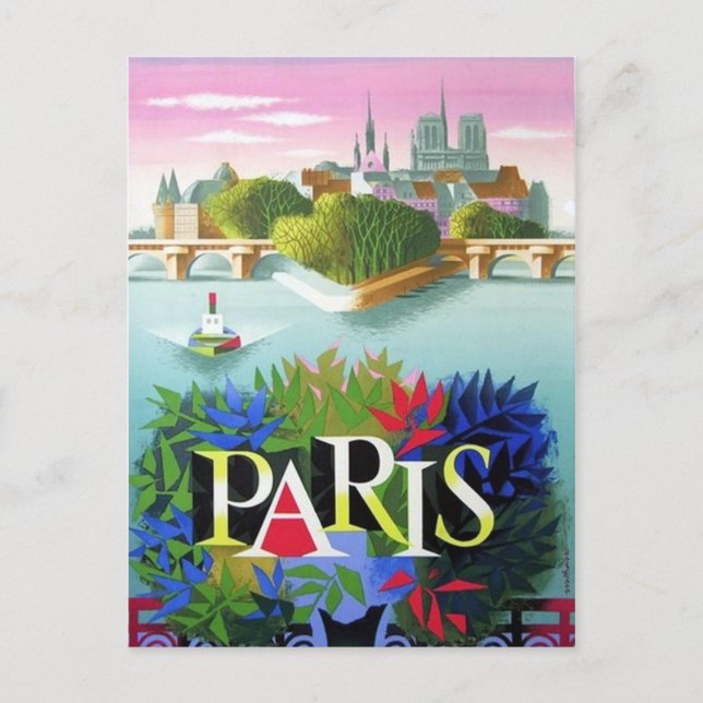 Vintage Paris France Travel Postcard (Front)