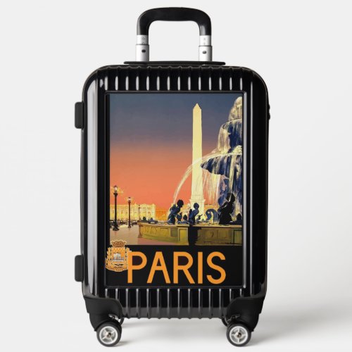 Vintage Paris France Travel Poster Luggage