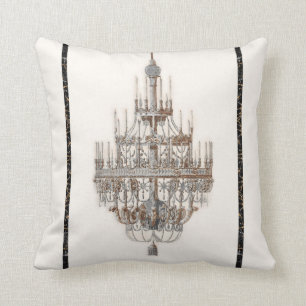 Vintage Paris French Chandelier Architectural Art Throw Pillow