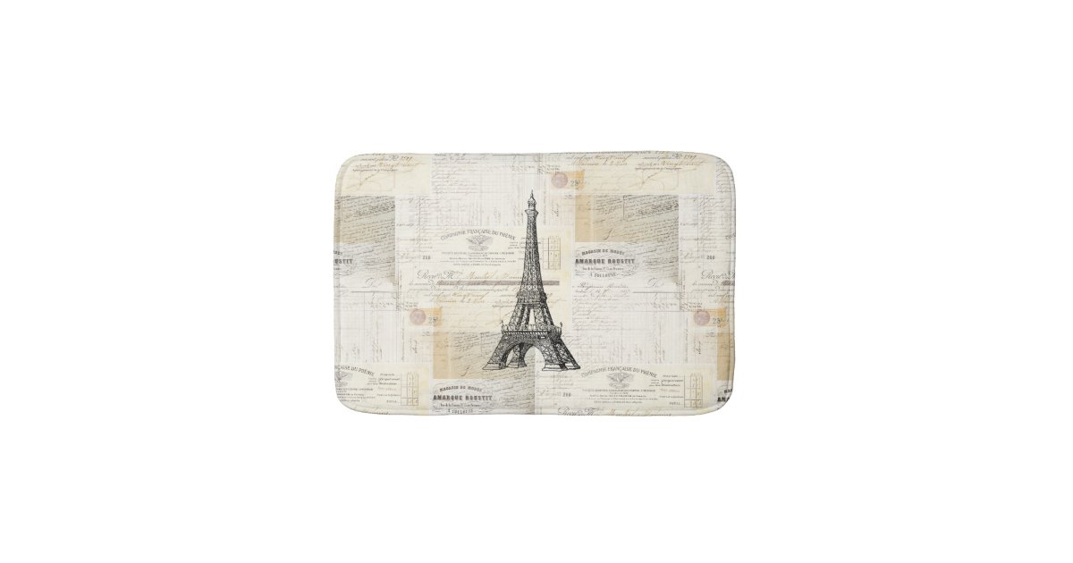 Vintage Paris French Ephemera Bath Rug Zazzle