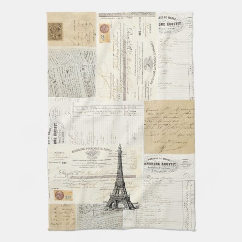 Vintage Paris French Ephemera Kitchen Towel