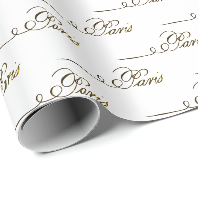 Vintage Paris French Script Wrapping Paper (Roll Corner)