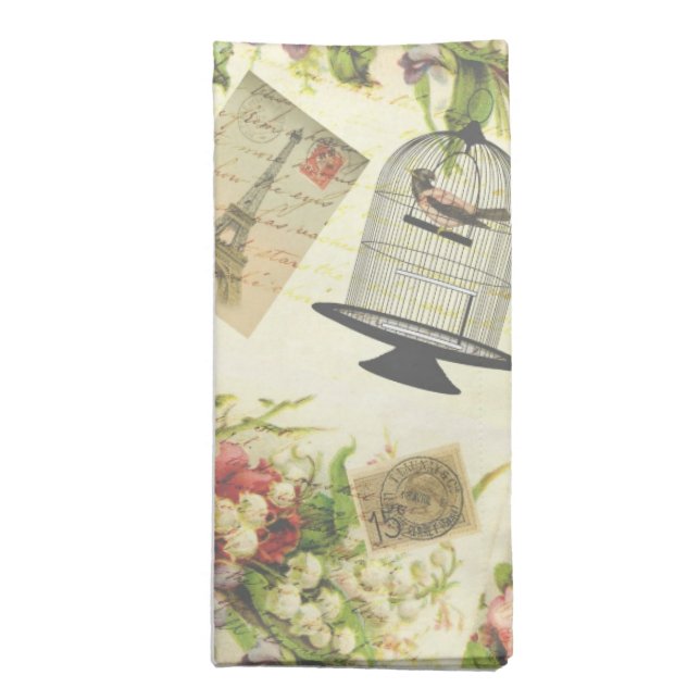 Vintage Paris French Theme Cloth Napkin (Folded)