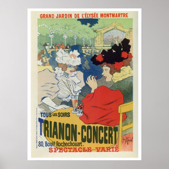 Vintage Paris garden Trianon concert ad Poster (Front)
