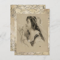 Vintage Paris Girl Dandelion Flower