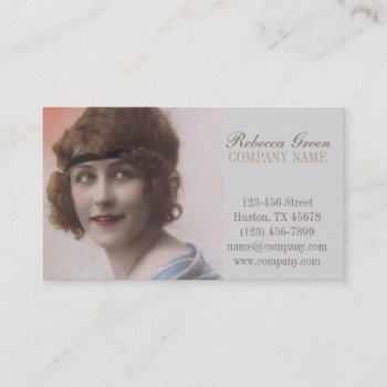 Vintage Paris Girl Hair Stylist Makeup Artist Business Card by businesscardsdepot at Zazzle