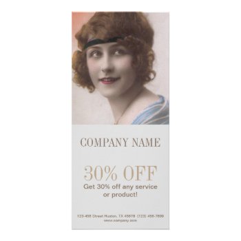 Vintage Paris Girl Hair Stylist Makeup Artist Rack Card by businesscardsdepot at Zazzle
