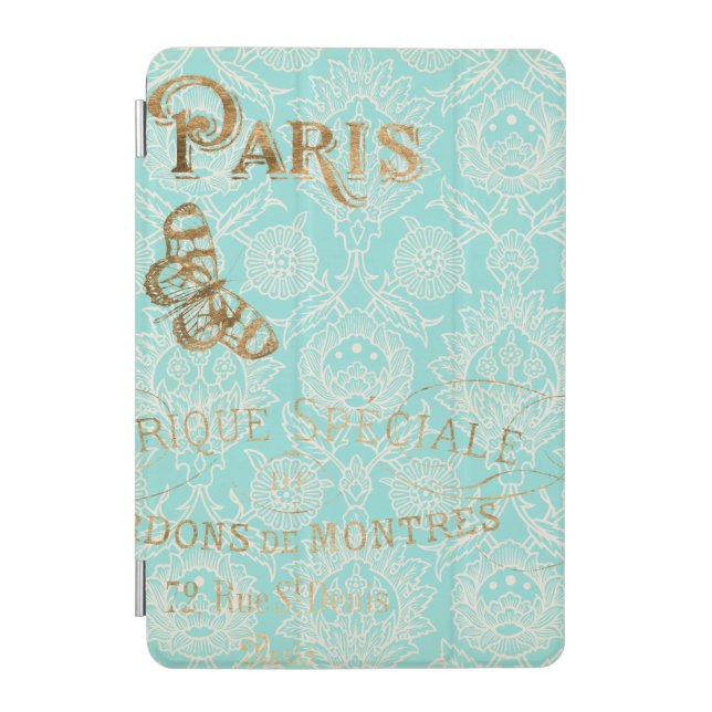 Vintage Paris Gold Design iPad Mini Cover (Front)