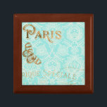 Vintage Paris Gold Design Keepsake Box<br><div class="desc">Vintage Paris Gold Design. Artist: Jennifer Goldberger. Image ID: 112337D.</div>