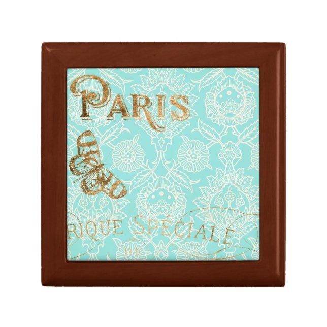 Vintage Paris Gold Design Keepsake Box (Front)