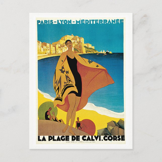 Vintage Paris Lyon Mediterranean Travel Postcard (Front)
